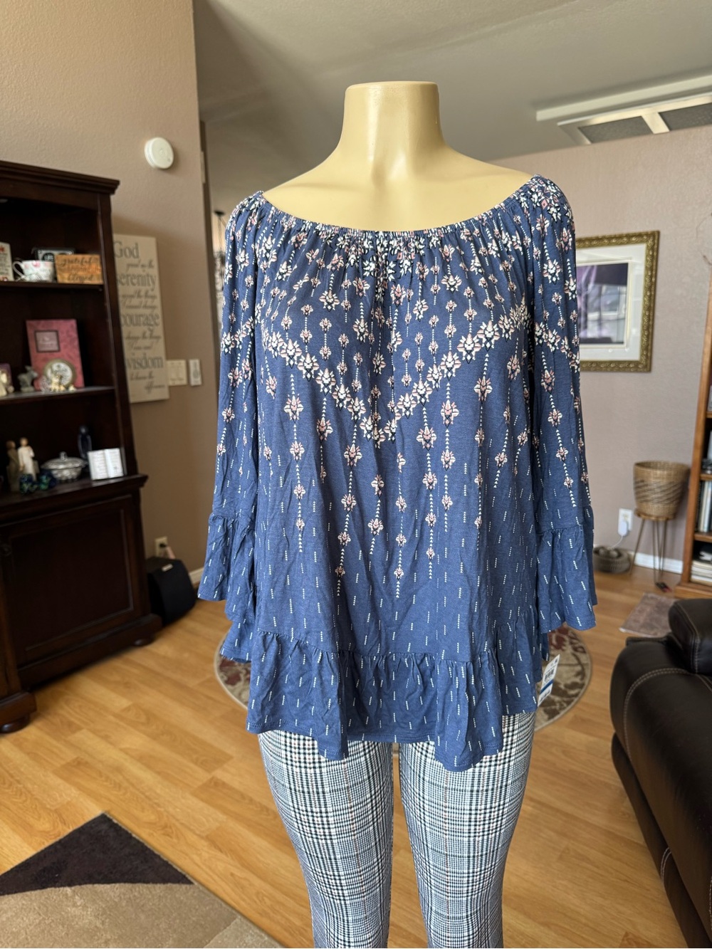 Style & Co off shoulder boho peasant blouse-size XL-NWT